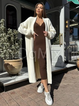 Молочний подовжений Кардиган   (травичка щільна цупка якісна)  прямого вільного крою #92476