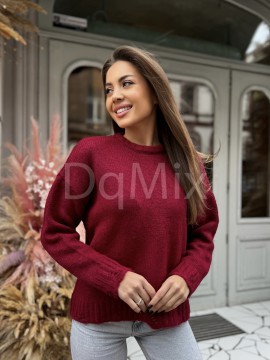 Бордо светрик із пропущеними петельками #92459