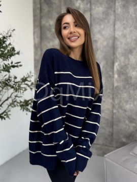 Базові комфортні светри в смужку вільного плану #6944