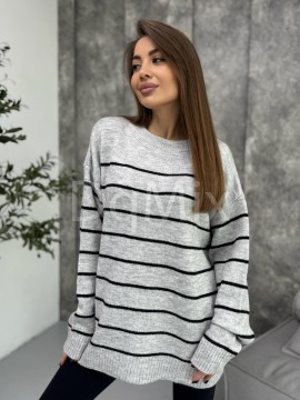 Базові комфортні светри в смужку вільного плану #6944