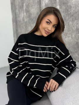 Базові комфортні светри в смужку вільного плану #6944