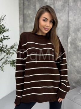 Базові комфортні светри в смужку вільного плану #6944