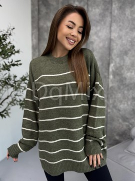 Базові комфортні светри в смужку вільного плану #6944