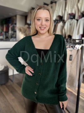 Смарагдовий теплий кардиган на ґудзиках ,  вишите середенько #6953