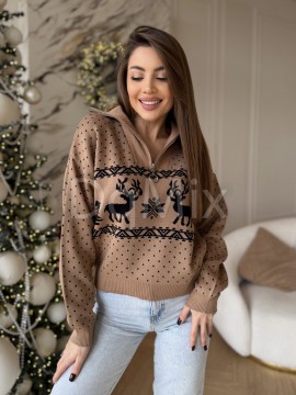 Светрики на блискавці із принтом олені #10585