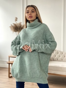 Светр-туніка оверсайз у кольорі мінт #6389