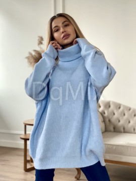 Светр-туніка оверсайз у блакитному кольорі #6389