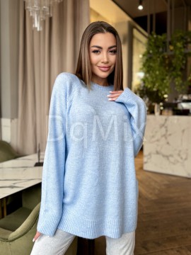 Светр подовженого плану реглан рукав з розрізами #8045